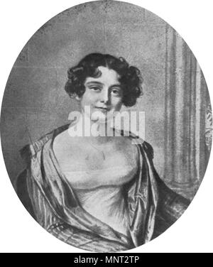 . Jane Griffin, 24 ans. Plus tard, Lady Jane Franklin. Lithographie de Joseph Mathias Negelen (18 Jun 1792 - 11 Jun 1870) après 1816, dessin à la craie par Amelie Romilly (21 mars 1788 - 2 déc 1875). 1816, Genève. 789 LadyJaneFranklin Banque D'Images