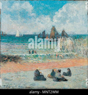 Anglais : La Plage à Dieppe à Dieppe, la côte 1885. 967 Côte-PaulGauguin-1885 à Dieppe Banque D'Images