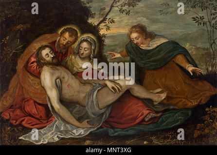 Pietà Italiano : Compianto sul Cristo morto Anglais : la Lamentation sur le Christ mort Português : Lamentação sobre o Christ mort entre 1560 et 1565. 1194 Tintoretto - pieta02 Banque D'Images