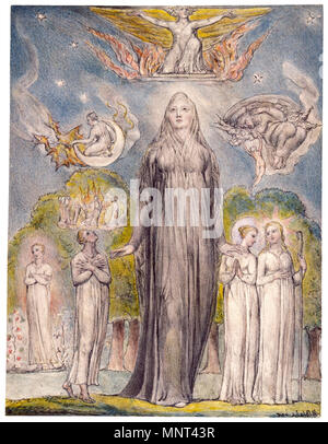 . Mélancolie, Illustration à l'aquarelle à Milton's L'Allegro et il Penseroso par William Blake . Entre 1816 et 1820. Art par William Blake 972 Penseroso &AMP ; L'Allegro William Blake7 Banque D'Images