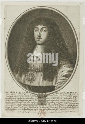 . Anglais : Portrait de Philippe de France (1640-1701), frère de Louis XIV seulement tandis que le duc d'Anjou . vers 1659. 982 Philippe de France tandis que le duc d'Anjou, artiste inconnu Banque D'Images