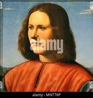 Anglais : Portrait d'un jeune homme Français : Portrait de jeune homme vers 1500. 986 Piero di Cosimo - Portrait de jeune homme Banque D'Images