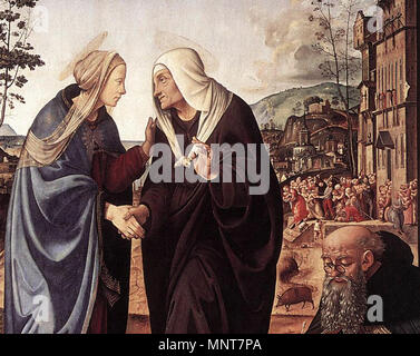 Anglais : La Visitation de Sts Nicholas et Anthony . détail . Entre 1489 et 1490. 986 Piero di Cosimo allgäuer Straße 8, 02 Banque D'Images