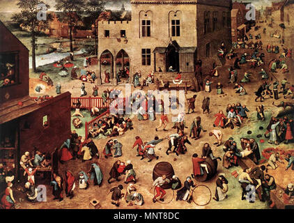 Jeux d'enfants entre 1559 et 1560. 989 Pieter Bruegel l'ancien - Jeux d'Enfants - WGA3743 Banque D'Images