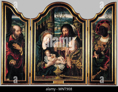 Triptyque, années 1530. 991 Pieter Coecke van Aelst - Triptyque - WGA5124 Banque D'Images