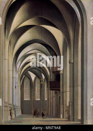 Vue sur le déambulatoire de la Grote ou Saint Bavokerk à Haarlem. Titre alternatif(s) : choeur de Saint Bavo, Haarlem.[1] 1635. 993 Pieter Jansz. Saenredam 006 Banque D'Images