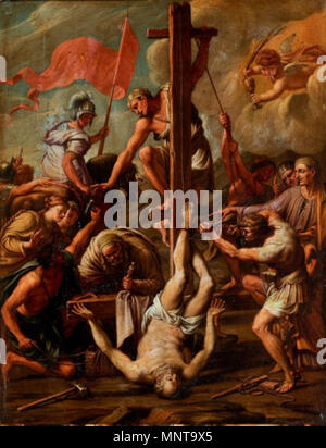 . Español : Martirio de San Pedro, óleo sobre cobre, "Petrus del Po inv. et fecit". Piacenza, Galleria Albinoni . 17e siècle. Pietro del Po 995 Pietro del po-martirio de san pedro Banque D'Images