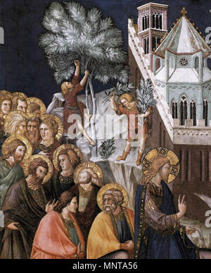 Entrée du Christ à Jérusalem (détail) vers 1320. 996 Pietro Lorenzetti - Entrée du Christ à Jérusalem (détail) - WGA13503 Banque D'Images