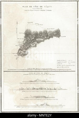 . Plan de l'Isle de Paque. Leve en avril 1786 un conseil des frégates françaises la boussole et l'Astrolabe. Jean-françois de Galaup La Pérouse (1741-1788), 1797. Paris, L'Imprimerie de la République. 1797. Jean-françois de Galaup La Pérouse 1008 Plan de l'Isle de Paque (1797) Banque D'Images