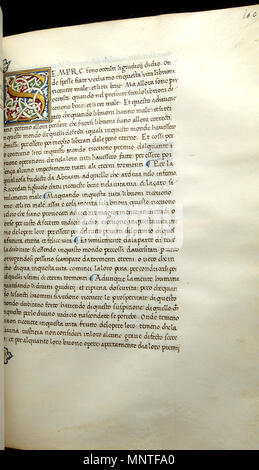 Grégoire le Grand. 'Feuilles de Moralia dans Job, ca. 1480, la peinture et encre rouge, vert et bleu de la feuille d'or sur du parchemin. Walters Art Museum (W.338.100R) : acquis par Henry Walters. W.338.100R 1013 le Pape Grégoire I - Feuilles de Moralia dans Job - Walters W338100R - Avers ouvert Banque D'Images