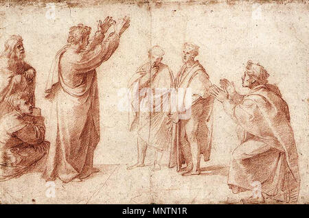 Anglais : étude pour Saint Paul prêchant à Athènes entre 1514 et 1515. 1039 Raffaello, studio par i cartoni degli arazzi della sistina 03 Banque D'Images