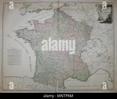 . Deutsch : Karte von Frankreich. Cassini nach und Julien. Kolorierter Kupferstich. Aus Grosser Deutscher Atlas. Karte ca. 55 × 70 cm . Entre 1794 et 1796. Johann Franz Joseph von Reilly (1766-1820) Noms alternatifs Reilly, Franz Johann Joseph von Description Éditeur et écrivain autrichien Date de naissance/Décès 18 Août 1766 6 juillet 1820 Lieu de naissance/décès Vienne Vienne 1790 - 1800 période de travail lieu de travail de contrôle de l'autorité de Vienne : Q113944 : 102371035 VIAF ISNI : 0000 0001 1839 240X RCAC : n88624007 GND : 118748017 158784243 SUDOC : Stecher WorldCat : Ant. Amon 1047 Reilly Kar Banque D'Images
