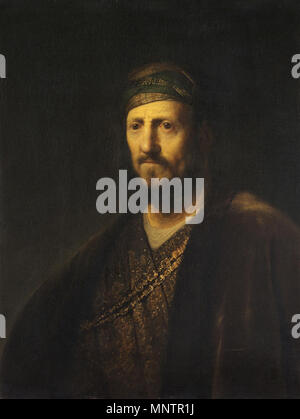 Anglais : Buste d'un homme en costume oriental vers 1630. Rembrandt 1049 - homme en costume oriental - Phile Banque D'Images