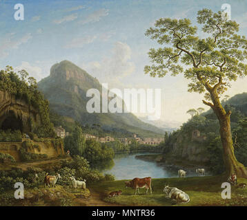 Deutsch : Blick auf Mulina im Tal von La Cava und den Monte Liberatore 1804. 683 Jacob Philipp Hackert Blick auf Mulina im Tal von La Cava und den Monte Liberatore Banque D'Images