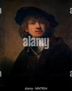 Tronie d'un jeune homme dans un gorgerin et Cap vers 1639. 1050 - Rembrandt Autoportrait en jeune homme - WGA19211 Banque D'Images