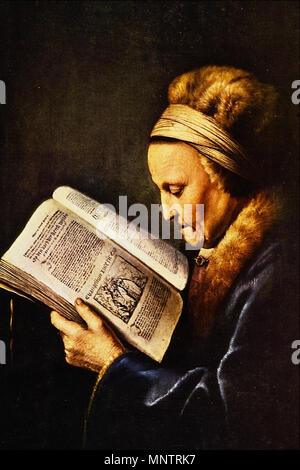 Portrait d'une vieille femme à la lecture vers 1630-1635. 1052 La Mère de Rembrandt - Gerard Dou Banque D'Images