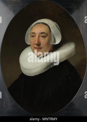 Portrait de Haesje van Cleyburg Jacobsdr. (....-1641) . Pendentif d'Dirckpesser:fichier.jpg . 1634. 1052, Rembrandt Portret van Haesje v.Cleyburg 1634 Banque D'Images