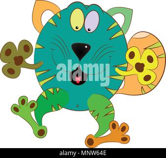 Cartoon vector illustration colorée de chat Illustration de Vecteur