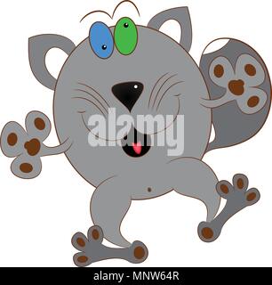 Gris cat cartoon vector illustration Illustration de Vecteur