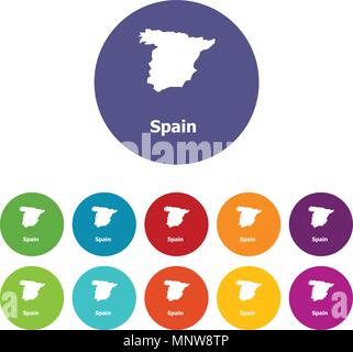 La carte d'Espagne, l'icône de style simple. Illustration de Vecteur