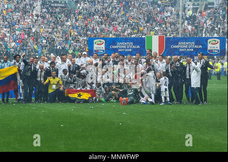 Turin, Italie. 19 mai, 2018. Au cours de la serie d'un match de football entre la Juventus FC et FC Hellas Varona à Allianz Stadium le 19 mai 2018 à Turin, Italie. Crédit : FABIO ANNEMASSE/Alamy Live News Banque D'Images