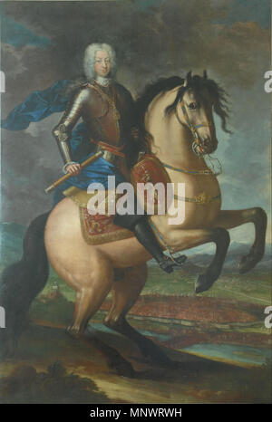 Anglais : Ritratto equestre di Carlo Emanuele III . Anglais : Carlo Emanuele III à cheval . 1740/1750. 1064 Ritratto equestre di Carlo Emanuele III - Google Art Project Banque D'Images