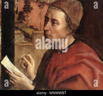 Saint Luc dessinant un portrait de la Vierge (détail) 1435. 1070 Rogier van der Weyden - Saint Luc dessinant un portrait de la Vierge (détail) - WGA25582 Banque D'Images