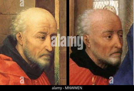 . Deutsch : Josef des Columba-Altares gemeisamen, gemalt nach einer Vorlage : auf der liens Mitteltafel, gemalt von Rogier van der Weyden ; Rechts auf der, Seitentafel Mitarbeitzer gemalt von einem Rogier van der Weydens. 25 février 2018. Utilisateur:DocNöck 1071 Rogier van der Weyden und Mitarbeiter Columba-Altar Josef Banque D'Images