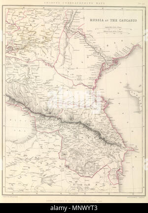 . Anglais : Sharpe's plans correspondants. À la Russie dans le Caucase. Londres - publié par Chapman et Hall, 186 Strand, 1847. Série de division. David Rumsey licences publiquement cette image historique dans le cadre de la licence Creative Commons - David Rumsey Historical Map Collection. 1847. Lowry, J.W., J. Sharpe, 1080 à 1847 la Russie dans le Caucase Banque D'Images