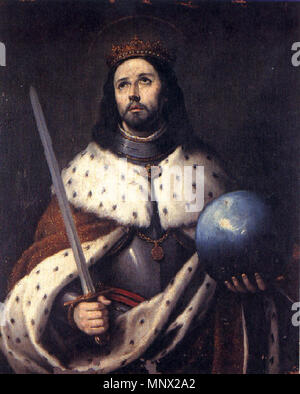 San Fernando . Español : Esta obra es una copia del cuadro de San Fernando pintado por Bartolomé Esteban Murillo que se conserva en la Catedral de Sevilla, (España). . 17e siècle. 1090 San Fernando (Museo de Bellas Artes de Sevilla) Banque D'Images