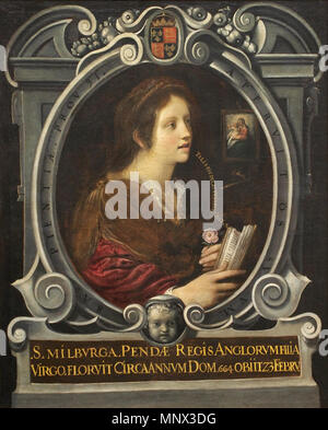 . Español : Santa Milburga. Obra de Juan de Roelas, ch. 1605. Eglise de San Miguel et San Julián, Valladolid. 6 juillet 2014. Juan de Roelas Santa 1094 Milburga - Juan de Roelas 20140706 Banque D'Images