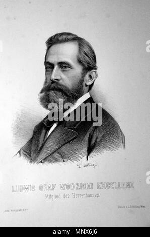 Appareil photo numérique Olympus . Deutsch : Ludwig Graf Wodzicki (1834-1894), Gouverneur der Länderbank, Mitglied des Herrenhauses. Lithographie von Adolf Dauthage, ca.1880 . vers 1880. Adolf Dauthage (1825-1883) 833 Ludwig von Wodzicki Litho Banque D'Images