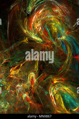 Fantaisie couleurs mystique abstract background, vertical, sur fond noir Banque D'Images