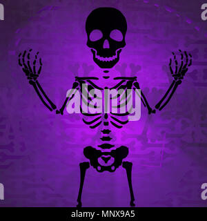 Ombre squelette couleur faible, violet abstract 3d illustration, horizontal Banque D'Images