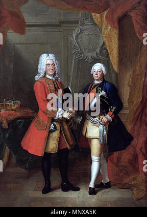 Portrait d'Auguste II de Pologne (1670-1733) et Frederick William I de Prusse (1688-1740) avant 1733. Août 1121 II de Pologne et de Prusse Friedrich Wilhelm I Banque D'Images