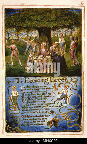 . Anglais : chants d'innocence et d'expérience, AA, 1826 (copie du Fitzwilliam Museum) OBJET 6 Echoing Green () . 1826. William Blake (1757-1827) Noms alternatifs W. Blake ; Uil'iam Bleik Description La peintre, poète, écrivain, théologien, collectionneur et graveur Date de naissance/décès 28 Novembre 1757 12 août 1827 Lieu de naissance/décès Broadwick Street London Charing Cross lieu de travail contrôle d'autorité : Q41513 : VIAF 54144439 ISNI : 0000 0001 2096 135X ULAN : 500012489 RCAC : n78095331 35019221 1132 NLA : WorldCat Chansons d'innocence et d'expérience, de copie AA, 1826 (la Banque D'Images