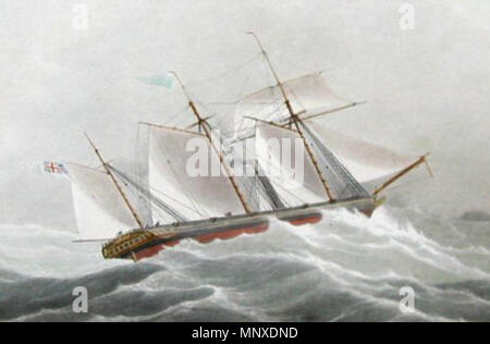 . Anglais : La vis d'Archimède à vapeur SS en mer. Pour télécharger cette image tronquée. avant 1845. William John Huggins (1781 - 1845) l'original anglais Gatoclass a uploader sur Wikipedia 1136 SS par Archimède Huggins cropped Banque D'Images