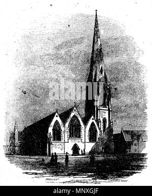 . Anglais : Figure 11 de suggestions sur l'Arrangement et les caractéristiques des églises paroissiales, représentant Saint Mary's, Étoile de la mer, dans la région de Sandymount, Dublin. Au moment où ce dessin a été imprimé la construction avait juste commencé il y a quelques mois. La tour ne fut jamais construit. Patrick Hanlon Description période de travail dessinateur irlandais 1830-1860 . 1851. Patrick Hanlon Description période de travail dessinateur irlandais 1830-1860 1150 des suggestions sur l'Arrangement et les caractéristiques des églises paroissiales Figure 11 Banque D'Images