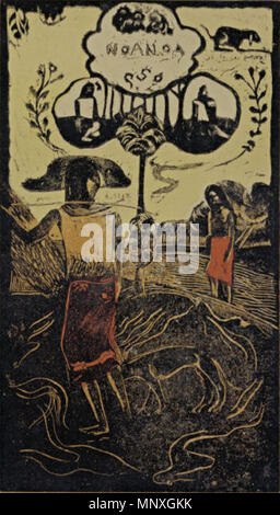 Noa Noa . Partie de la série de Noa Noa, 10 gravures sur bois tirées par Paul Gauguin après son premier voyage à Tahiti. Ils illustrent un livre du même nom. (Livre - [[:catégorie:Noa Noa Suite|gravure]] - Wikipedia (Allemand)) . . 1893 ou 1894. Suite 1150 - Noa Noa Noa Noa Banque D'Images