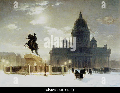 Vas.Sourikov. Cavalier de bronze sur la place du Sénat. Rusian Museum . Anglais : Bronze horseman par Vassily Ivanovitch Sourikov en face de la Cathédrale Saint Isaac ou Isaakievskiy Исаа́киевский Sobor (Russe : Собо́р) à Saint-Pétersbourg, la Russie est la plus grande cathédrale orthodoxe russe (sobor) dans la ville Vassili Sourikov (1848-1916) Noms alternatifs : Василий Иванович russe Суриков Description peintre russe Date de naissance/Décès 12 Janvier 1848 (dans le calendrier julien) 6 mars 1916 (en calendrier julien) Lieu de naissance/décès Krasnojarsk Moscou Moscou lieu de travail de contrôle de l'Autorité Banque D'Images