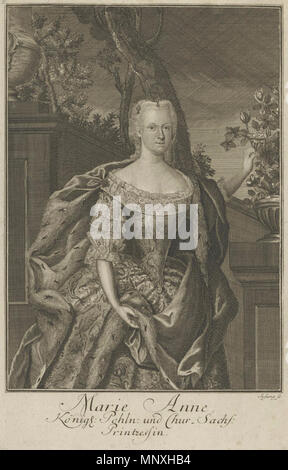 . Anglais : Maria Anna Sophia de Saxe (1728-1797) . vers 1750. Syang 1154 - Marie Anne von Sachsen Banque D'Images