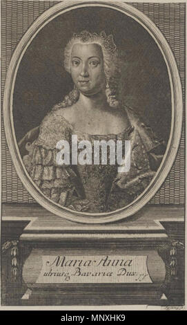 . Anglais : Maria Anna Sophia de Saxe (1728-1797), électrice de Bavière . circa 1746-1757. 1155 Sysang - Maria Anna, Duchesse de Bavière Banque D'Images