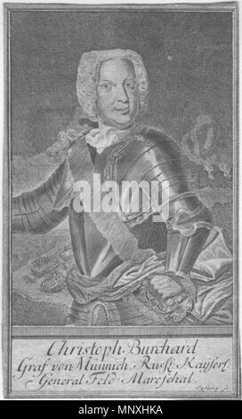 . Deutsch : Burkhard Christoph von Münnich (1683-1767) - Graf, Feldmarschall, Ministre ; Rußland English : Burkhard Christoph von Münnich (1683-1757), gravure sur cuivre. Taille (H x L) : 15.1 x 9 cm . 18e siècle. Johann Christoph Sysang (1703-1757) Description graveur Allemand Date de naissance/décès 20 MAI 1703 12 juillet 1757 Lieu de naissance/décès English : Leipzig, Saxe, Allemagne English : Leipzig, Saxe, Allemagne lieu de travail Anglais : Halle, Leipzig, Dresde, Prague contrôle d'autorité : Q18508381 : 7498250 VIAF ISNI : 0000 0001 1037 0310 RCAC : pas de2005063125 GND : 122052919 034514627 SUDOC : Worl Banque D'Images