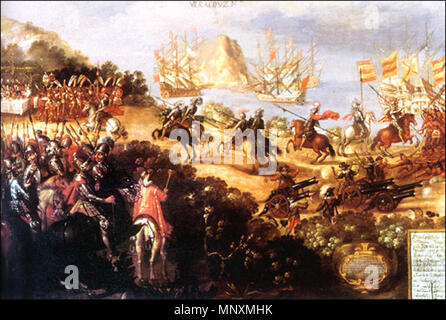 1168 L'arrivée de Cortés à Veracruz et la réception par Moctezuma's Ambassadors Banque D'Images