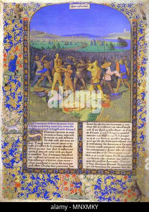 . La bataille entre les Romains et les carthaginois par Jean Fouquet. La peinture du 15e siècle. 6 octobre 2007. Jean Fouquet (peintre), arts-oilpaintings.com (base de données), w:Utilisateur:Sgeureka (uploader) 1169 La bataille entre les Romains et les Carthaginois Banque D'Images