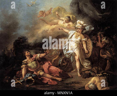 Anglais : Le Combat de Mars et Minerva 1771. 1171 Le Combat de Mars et de Minerve Banque D'Images