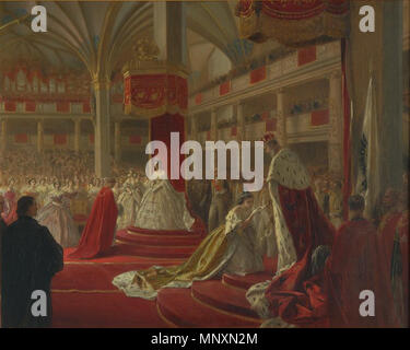 . Détail : Nederlands English : Détail de "le couronnement du roi de Prusse, 18 Octobre 1861 : La Princesse faisant hommage' . 1861. Housman George Thomas (1824-1868) Noms alternatifs George Housman Thomas, G. H. Thomas, George Thomas, George Thomas Houseman. La description peintre, graveur et illustrateur Date de naissance/décès 17 Décembre 1824 21 juillet 1868 Lieu de naissance/décès Londres Boulogne-sur-Mer, France période de travail, à partir du début des années 1840 sur le lieu de travail Paris, New York, Rome, l'Angleterre Contrôle d'autorité : Q3760531 : VIAF 53163725 ISNI : 0000 0000 6707 0637 ULAN : 500 Banque D'Images