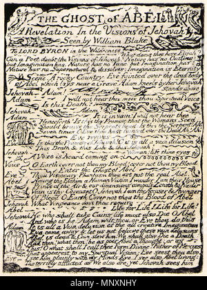 . Anglais : première page de William Blake's last manuscrit enluminé, le fantôme d'Abel . 1822. William Blake (1757-1827) Noms alternatifs W. Blake ; Uil'iam Bleik Description La peintre, poète, écrivain, théologien, collectionneur et graveur Date de naissance/décès 28 Novembre 1757 12 août 1827 Lieu de naissance/décès Broadwick Street London Charing Cross lieu de travail contrôle d'autorité : Q41513 : VIAF 54144439 ISNI : 0000 0001 2096 135X ULAN : 500012489 RCAC : n78095331 35019221 1174 NLA : WorldCat le fantôme d'Abel (page 1) Banque D'Images