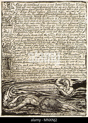 . Anglais : La page deux de William Blake's last manuscrit enluminé, le fantôme d'Abel . 1822. William Blake (1757-1827) Noms alternatifs W. Blake ; Uil'iam Bleik Description La peintre, poète, écrivain, théologien, collectionneur et graveur Date de naissance/décès 28 Novembre 1757 12 août 1827 Lieu de naissance/décès Broadwick Street London Charing Cross lieu de travail contrôle d'autorité : Q41513 : VIAF 54144439 ISNI : 0000 0001 2096 135X ULAN : 500012489 RCAC : n78095331 35019221 1174 NLA : WorldCat le fantôme d'Abel (page 2) Banque D'Images