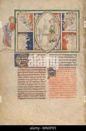 L'Agneau en tenant le Livre scellé et un ange et les anciens chantant des louanges à propos de 1255 - 1260. 1176 l'agneau en tenant le Livre scellé et un ange et les anciens chantant des louanges - Google Art Project Banque D'Images